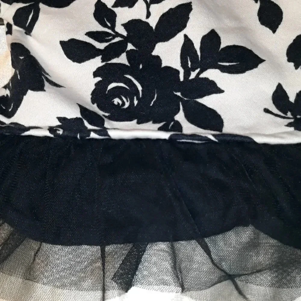 Carters Black and White Rose Sweater w/ Tu…